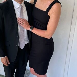 Lulu's Black Midi Dress